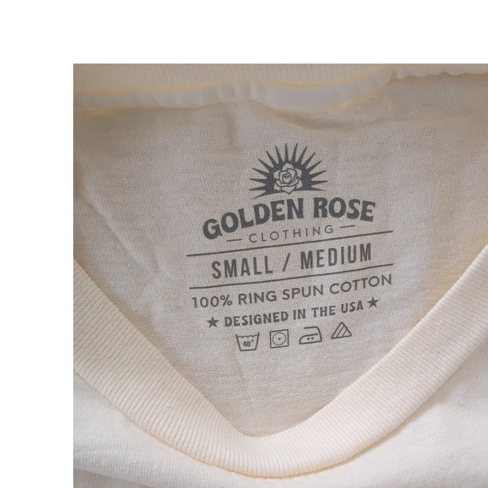 Vintage Nashville TN Golden Rose Crop Muscle Tee - Marlboro Style Cream S/M - Picture 6 of 9